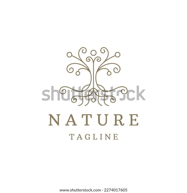 Line Art Tree Logo Design Tree Stock Vector (Royalty Free) 2274017605 ...