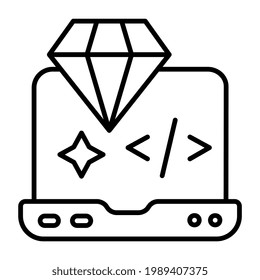 Linear Design Icon Premium Coding Stock Vector (Royalty Free ...