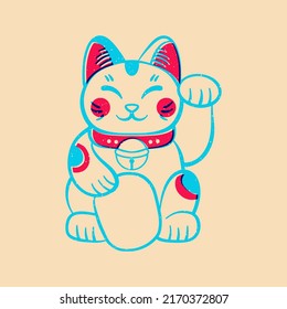 まつり猫　切り絵　原画　Fortune Cat 送料無料（一部地域を除く）】 切り絵 まつり猫 原画 Cat