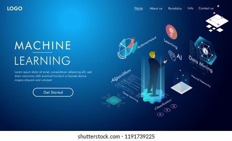 Machine Learning Ai Data Mining Algorithm Stock Vector (Royalty Free ...