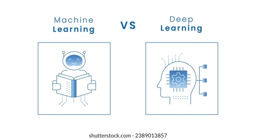 Machine Learning Vs Deep Learning Vector Stock Vector (Royalty Free ...