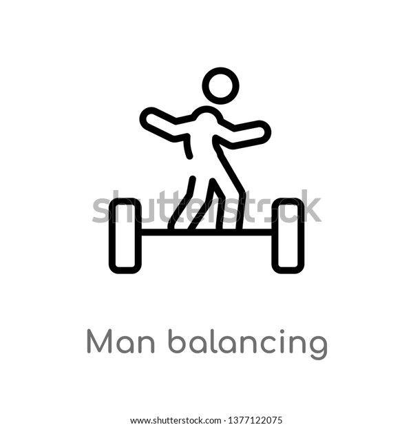 Man Balancing Vector Line Icon Simple Stock Vector (Royalty Free ...