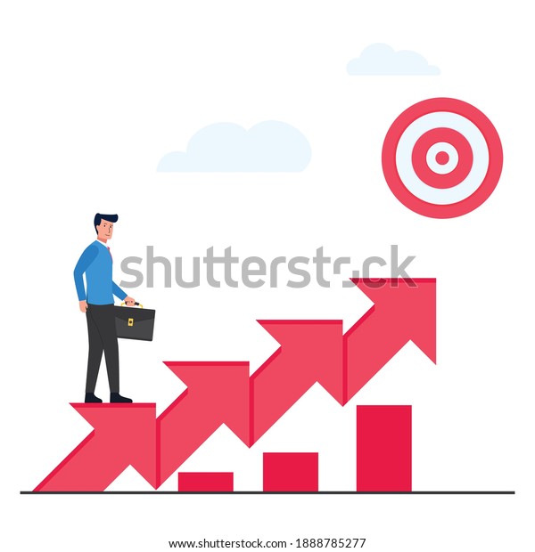 Man Stand Above Arrows Target Metaphor Stock Vector (Royalty Free