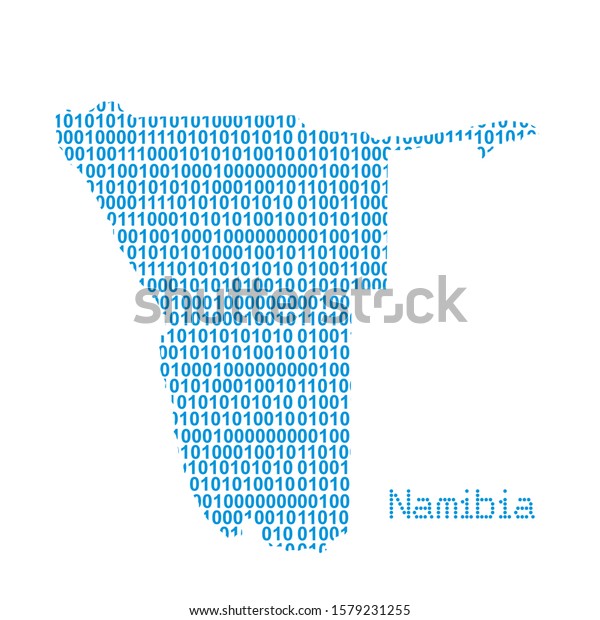 Map Namibia Binary Code Vector Illustration Stock Vector (Royalty Free
