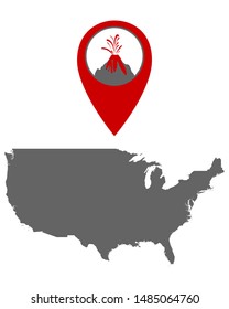 Map Usa Volcano Locator Stock Vector (Royalty Free) 1485064760