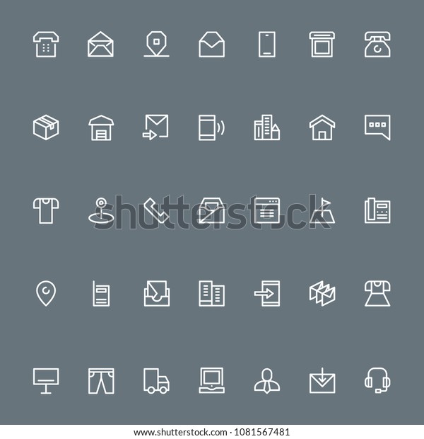 Material Design Vector Icons White Set Stock Vector (Royalty Free