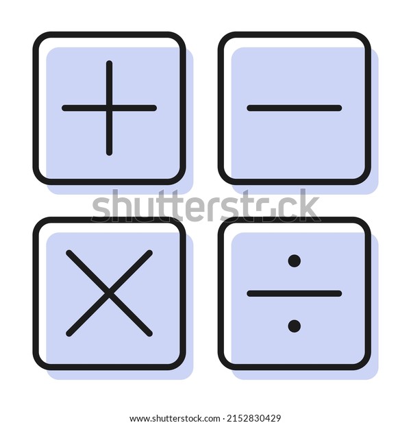 Math Calculation Keyboard Vector Icon Set Stock Vector (Royalty Free