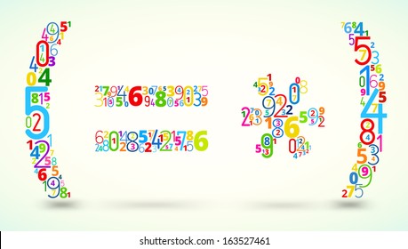 Math Operations Punctuation Marks Rainbow Colored Stock Vector (Royalty ...