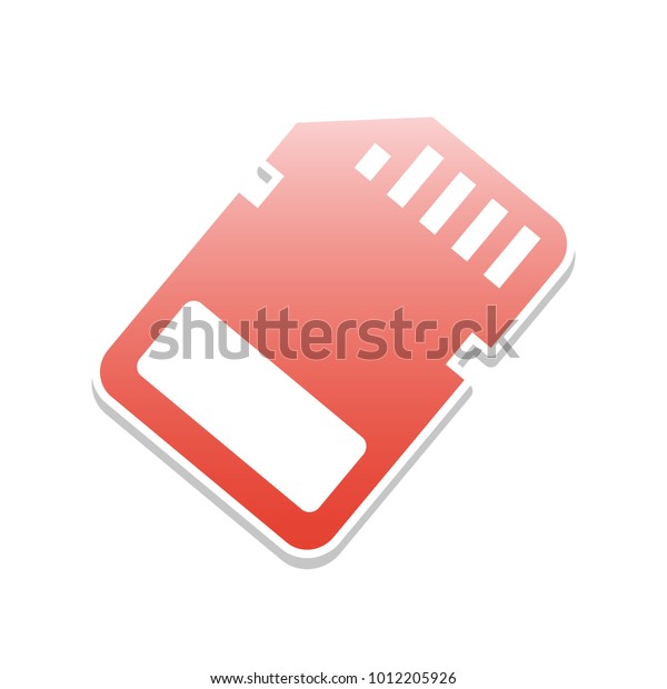 Memory Card Sign Vector Reddish Icon Stock Vector (Royalty Free ...