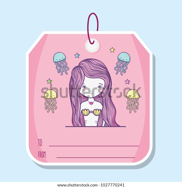 Mermaids Printable Sheet Tag Stock Vector (Royalty Free) 1027770241 ...
