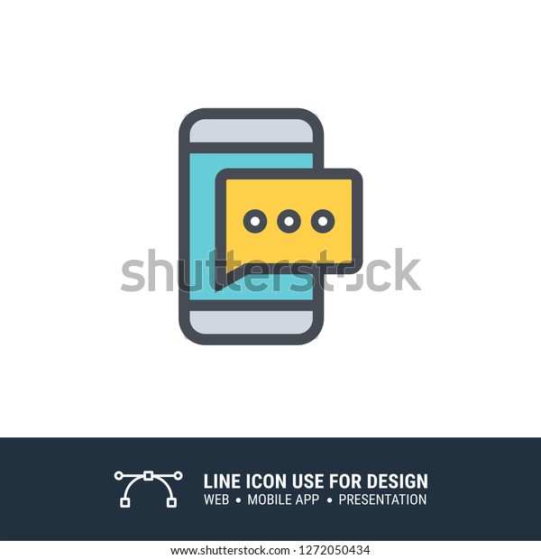 Messaging App Icon Vector Illustration Stock Vector (Royalty Free ...