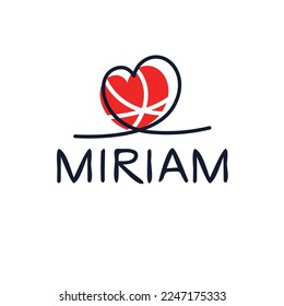 Miriam Calligraphy Name Vector Illustration Stock Vector (Royalty Free