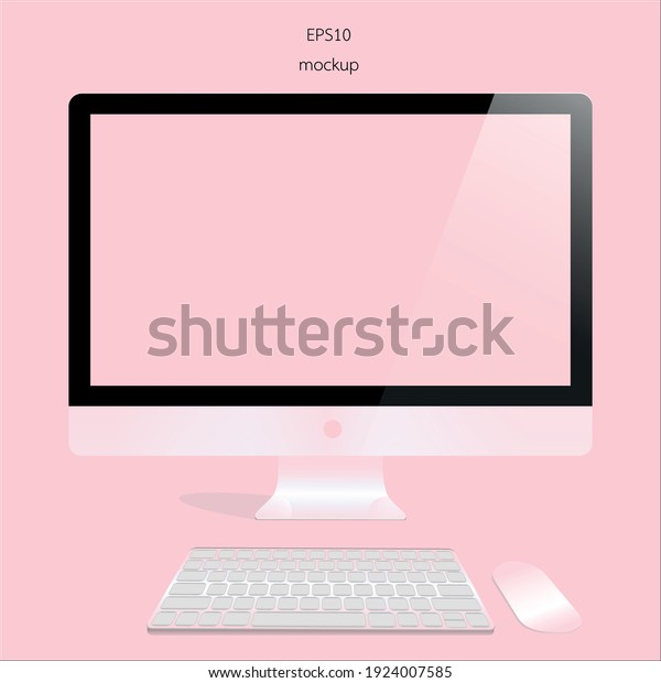 Mockup Display Pink Color Isolated Eps10 Stock Vector (Royalty Free