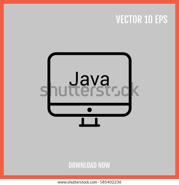 Mono Lines Simple Display Java Programming Stock Vector (Royalty Free