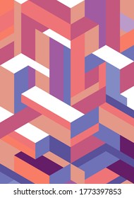 Pink Orange Gold Isometric Shapes Perfect Stock Vector (Royalty Free ...