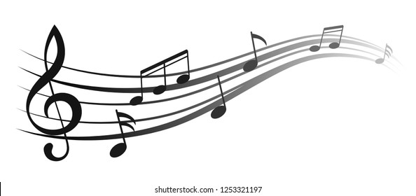 Music Notes On Scale Vector Illustration Stock Vector (Royalty Free ...