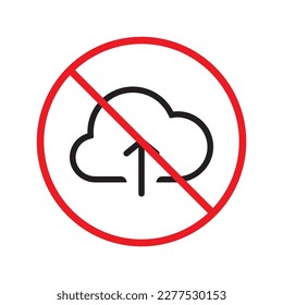 No Cloud Icon Forbidden Clouds Icon Stock Vector (Royalty Free