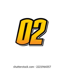 Number Vector Sports Racing Number 02 Stock Vector (Royalty Free ...
