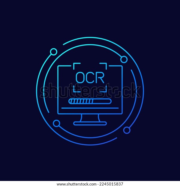 Ocr Icon Optical Character Recognition Linear Stock Vector (Royalty