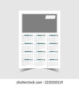 One Page Calendar Design Template Stock Vector (Royalty Free ...