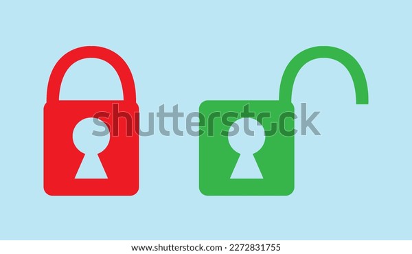 Open Closed Padlock Vector Stock Vector (Royalty Free) 2272831755 ...