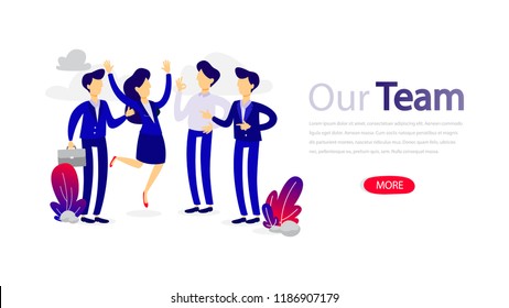 Our Team Design Horizontal Banner Template Stock Illustration ...
