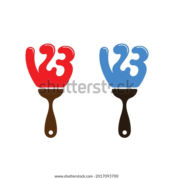 Paint Brush Numbers Vector Illustration Stock Vector (Royalty Free) 2017093700 Shutterstock