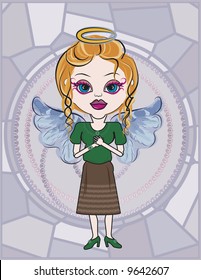 Patsy Fun Character Illustration Blonde Angel Stock Vector (Royalty ...