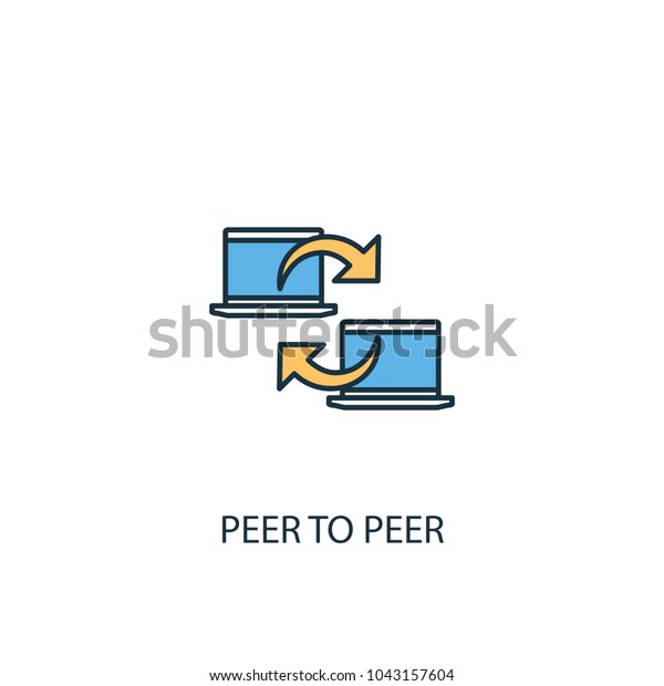 Peer Peer Line Icon Simple Element Stock Vector (Royalty Free