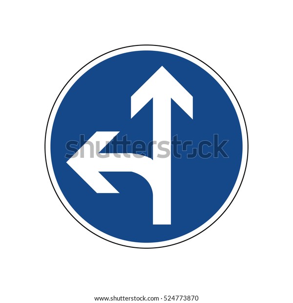 Permitted Directions Road Sign Left Forward Stock Vector (Royalty Free ...