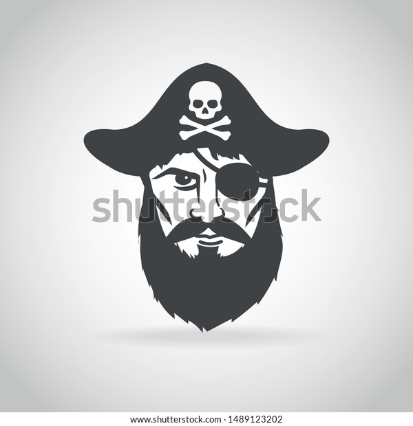 Pirate Captain Face Icon Vector Stock Vector (Royalty Free) 1489123202 ...