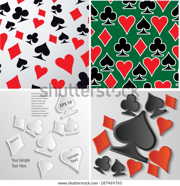 Playing Cards Elements Backgrounds Stock Vector (Royalty Free