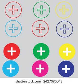 Plus Minus Circle Flat Vector Icons Stock Vector (Royalty Free ...