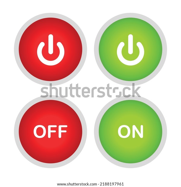 377 Power Switch Button On Turn Off Icon Shut Down Push Buttons Round ...