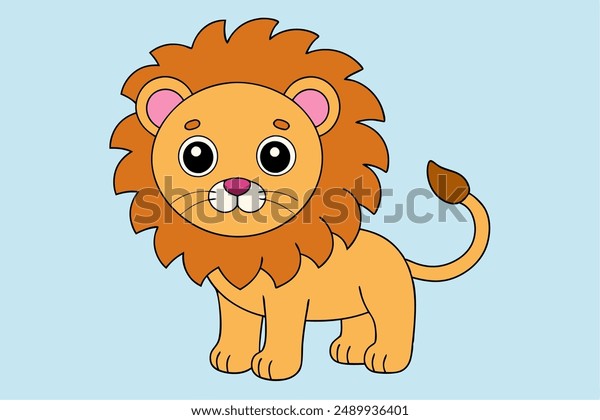 Printable Cute Lion Vector Illustrations Cartoon Stock Vector (Royalty ...