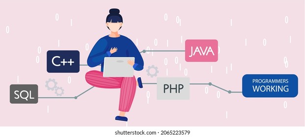 Programmer Engineering Coding Programmer Working On Stock Vector ...