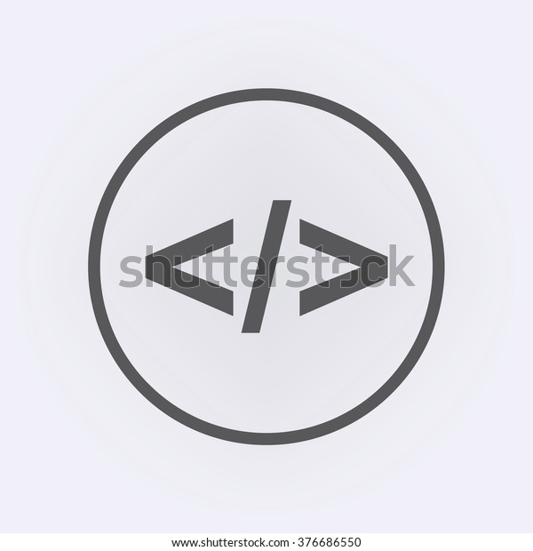 Programming Code Icon Circle Vector Illustration Stock Vector (Royalty ...