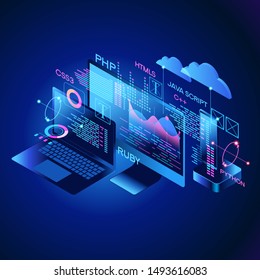 Programming Web Banner Best Programming Languages Stock Vector (Royalty ...