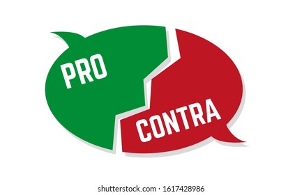 Стоковое векторное изображение: Pros and Cons on green and red circle (Written in German: Pro und Contra)