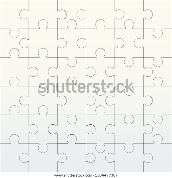 Puzzles Grid Template Square Puzzle 6x6 Stock Vector (Royalty Free
