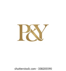 Py Initial Logo Ampersand Monogram Golden Stock Vector (Royalty 