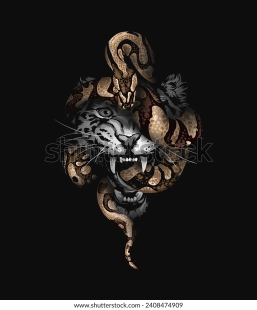 Python Wrapping Leopard Head Graphic Hand Stock Vector (Royalty Free ...