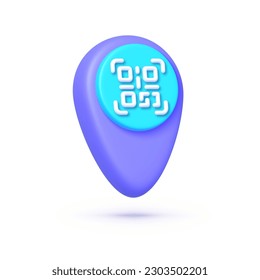 Qr Code Location 3d Style Great Stock Vector (Royalty Free) 2303502201 ...