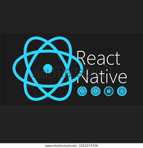 React Native Large Icons Set Blue Stock Vector (Royalty Free ...