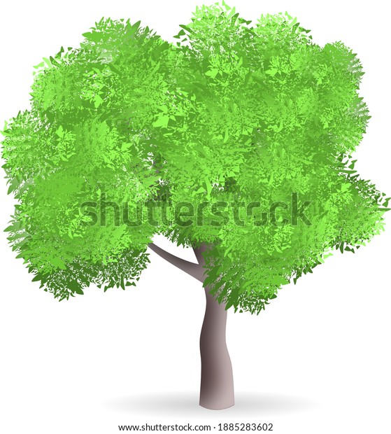 Realistic Cartoon Tree Vector Editable Using Stock Vector (Royalty Free ...