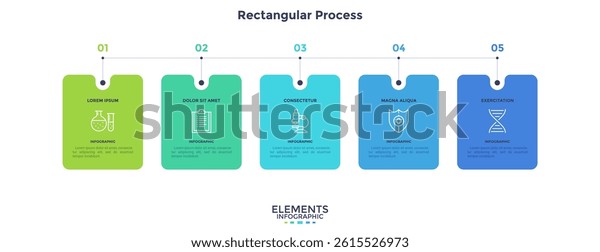 Rectangular Process Diagram Business Presentation Infographics Stock ...