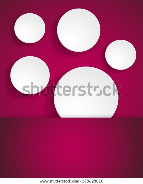 Red Background Round Paper Elements Stock Vector (Royalty Free ...