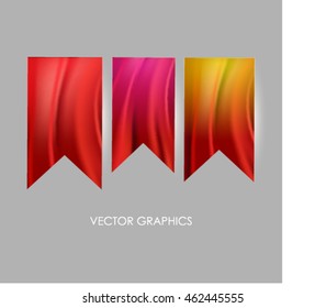 Red Ribbon Fabric Backdrop Folds Stock Vector (Royalty Free) 462445555