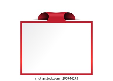 Red Square Sign Hangs Empty White Stock Vector (Royalty Free) 293944175 ...