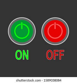 Round Button On Off Red Green Stock Vector (Royalty Free) 1589038084 ...